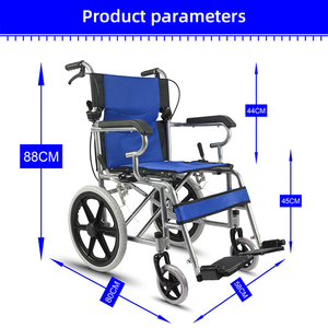 접이식 스틸 수동 휠체어 노인 성인 환자 수송을위한 핸드 브레이크가있는 경량 소형 내구성 휠 의자 - Product Image 6