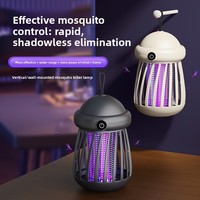 Elektrische insectenverdelgers Muggenmoordenaarlamp Volautomatisch Buitengebruik Thuisgebruik Muggenvanger UVA Paars licht Batterij inbegrepen
