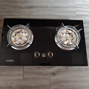 Kabor Dual Burner Gas <b>Stove</b> Stainless Steel Natural Gas Cooktop With Timer Control - Product Image 1