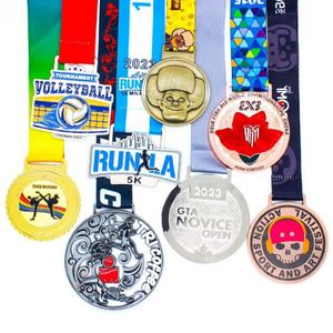 Medalla Deportiva de Metal Personalizada de Alta Calidad, Diseño Propio, en Blanco, de Aleación de Zinc, 3D, Dorada, para Campeón de Maratón - Product Image 2