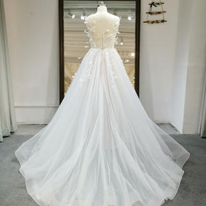 Abiti da <span class=keywords><strong>sposa</strong></span> con scollo a-line da barca con applicazioni <span class=keywords><strong>piume</strong></span> elegante corpetto sfoderato abito <span class=keywords><strong>sposa</strong></span> senza maniche Rl063 - Product Image 5