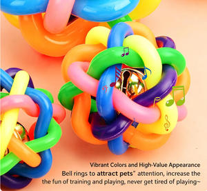 Colorful Bell Ring Pet Toy, Non-toxic Rubber <b>Dog</b> Chew <b>Ball</b> for Playing - Product Image 4
