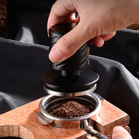 Prensador de Café Profesional, Herramienta de Compresión de Café, Base Ondulada de Acero Inoxidable, Empuñadura de Aluminio, Suministros para Baristas, Tamaño Pequeño