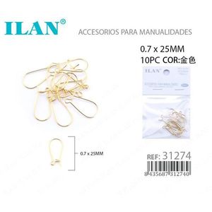 Ganci per orecchini color oro Ilan 0,7x25 mm per la creazione di gioielli - Product Image 3