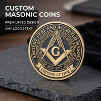 Monedas de desafío masónicas personalizadas al por mayor, en bruto, de metal de cobre, con acabado en plata antigua, estampadas, con esmalte suave y recubrimiento epoxi 2D, recuerdo