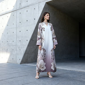 Robe Abaya élégante en polyester imprimé de haute qualité, sur mesure pour les occasions spéciales, pour femmes musulmanes, fabricant en gros - Product Image 1