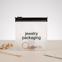 Sac d'emballage pour bijoux en PVC transparent personnalisé, pochette à fermeture éclair pour le rangement des colliers, bagues et boucles d'oreilles, avec logo imprimé, vente en gros