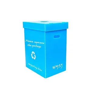 Recipiente de plástico corrugado para reciclagem de pouco peso, latas de lixo de plástico corrugado