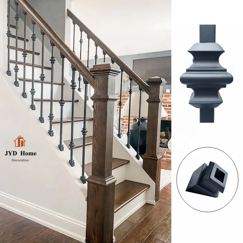 JYD 1/2 "Vuông Rỗng Sắt Balusters Cho Cầu Thang Trong Nhà Bán Buôn