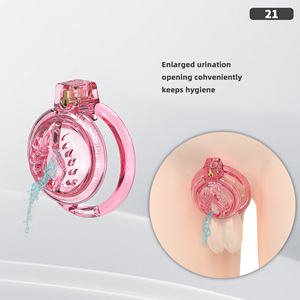 Cage de chasteté pour homme, cage à pénis en silicone souple, dispositifs de chasteté, jouet pour adultes, jouets BDSM, jouets de bondage pour hommes, cage à pénis plate - Product Image 3