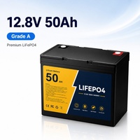 بطارية ليثيوم فوسفات الحديد (LiFePO4) شمسية 12.8 فولت 50 أمبير ساعة ذات دورة عميقة لتخزين الطاقة الشمسية في أنظمة الطاقة الشمسية خارج الشبكة