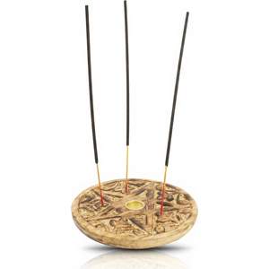 Porte-encens décoratif en bois avec motif étoile sculpté sur mesure, brûleur de parfum artisanal pour intérieurs modernes - Product Image 1