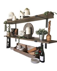 Support mural flottant en métal robuste WEKIS pour étagère, style industriel et farmhouse, à monter soi-même - Product Image 5