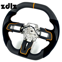 Volant personnalisé en fibre de carbone mate avec cuir suédé noir pour Ford Mustang 2015 2018 GT Shelby Accessoires de voiture