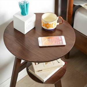 Modern Minimalist Wooden Double-layer <strong>Side</strong> <strong>Table</strong> <strong>Storage</strong> for Living Room Bedroom-Ornaments Sundries Living Room Furniture - Product Image 4