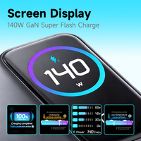 Cargador GaN de 140W 2026, Carga Rápida USB-C para Teléfono Móvil, Portátil y Escritorio, Adaptador con Enchufe Plegable, Pantalla Inteligente con Indicador de Temperatura