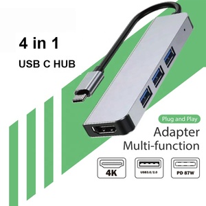 Bán buôn 4 trong 1 USB C HUB 4 cổng Loại C máy tính xách tay Docking Station HUB Adapter tốc độ cao truyền dữ liệu USB 3.0 HDTV Splitter - Product Image 2
