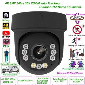 กล้อง IP 8MP 30fps ติดตามอัตโนมัติ HiEasy 4K ซูม 30 เท่า POE PTZ Speed <span class=keywords><strong>Dome</strong></span> กล้อง IP ภายนอกอาคาร รองรับ RTMP การ์ด SD P2P <span class=keywords><strong>Hikvision</strong></span> - Product Image 1