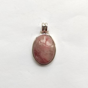 Colgante Ovalado de Rodonita en Plata 925 - Product Image 1