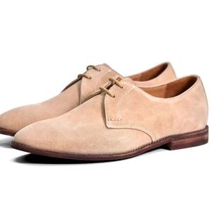 Chaussures classiques multifonctionnelles à bout pointu en cuir, en daim vintage et en cuir de vache pour hommes - Product Image 5