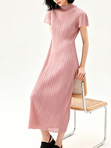 Vestido Midi Plisado Miyake con Cuello Simulado, Estilo Casual Diario PY 2026, Ropa Occidental para Mujer, Venta al Por Mayor en Línea - Product Image 4