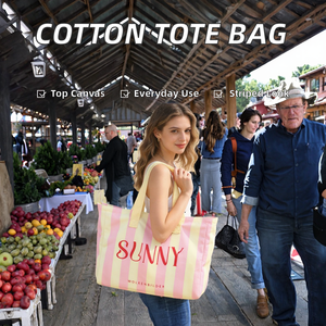 Nouveau sac fourre-tout en toile à longue poignée avec fermeture éclair, motif personnalisé, pour usage extérieur - Product Image 2