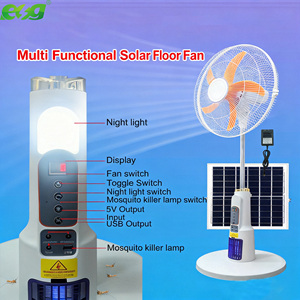 พัดลมตั้งพื้นพลังงานแสงอาทิตย์ ESG ขนาด 18 นิ้ว (11.1V 6Ah 15W) สำหรับตั้งแคมป์กลางแจ้ง พร้อมไฟ LED และช่องชาร์จโทรศัพท์มือถือ ขายส่ง - Product Image 3