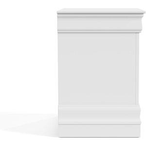 Comodino Bianco a 2 Cassetti con Costruzione a Coda di Rondine, Maniglie Sospese, Arredamento per Camera da Letto in Stile Transizionale - Product Image 3