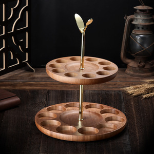 Soporte de madera para copas de vino, diseño minimalista rectangular, para almacenamiento en fiestas - Product Image 4