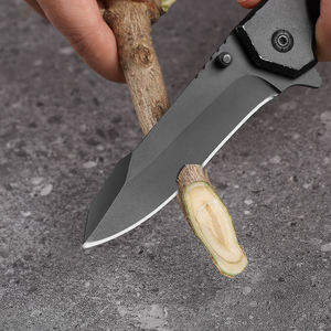 Couteau de poche pliable tactique de survie pour le camping, lame noircie, manche en aluminium HL Profession - Product Image 5