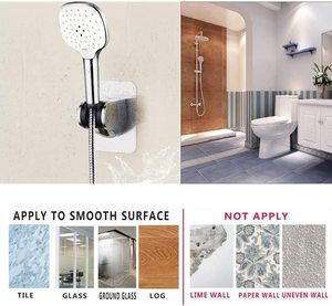 Strong Adhesive and Waterproof <strong>Shower</strong> <strong>Head</strong> Holder Adjustable Handheld <strong>Shower</strong> Holder Wall Mount <strong>Shower</strong> <strong>Bracket</strong> - Product Image 4