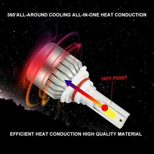 หลอดไฟหน้า LED กำลังสูง 36W 8000LM 6000K HB3 HB4 880 H11 H7 H13 9005 9006 ชิป C6 - Product Image 6