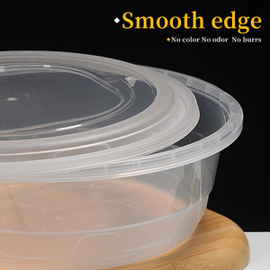Contenedor Redondo Desechable <span class=keywords><strong>de</strong></span> Plástico <span class=keywords><strong>de</strong></span> Grado Alimenticio Extra Grande, Resistente al Calor y al Frío, Gran Capacidad para Comida para Llevar, Frutas y Ensaladas - Product Image 3
