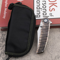 Couteau de poche pliant tactique de survie en acier VG10 premium, avec roulement à billes en céramique encastré en titane TC4, 60 HRC, motif flamme, OEM