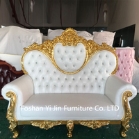 Chaises de Mariage Personnalisées de Luxe avec Cadre Doré en Forme de Canapé pour Mariés