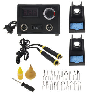 110V 220V écran LCD température réglable 100W Station <span class=keywords><strong>de</strong></span> Machine <span class=keywords><strong>de</strong></span> pyrographie bricolage artisanat Kit <span class=keywords><strong>de</strong></span> brûleur à <span class=keywords><strong>bois</strong></span> stylo outils 20 conseils - Product Image 3