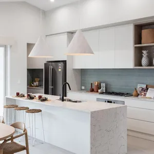 Gabinetes de cocina de gabinete de Australia Canadá diseño moderno acabado de laca de encimera