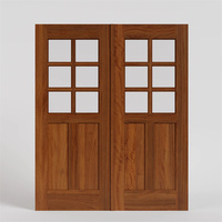 Porte double élégante en bois massif pour chambre, dressing, bureau et espaces intérieurs
