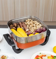 Ensemble de casseroles et poêles antiadhésives populaires pour la cuisine avec cuiseur vapeur, en aluminium, contrôle de la température, casserole électrique, poêle carrée
