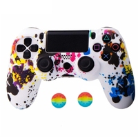 Housse de manette de jeu en silicone souple 2 capuchons de manette pour manette PS4
