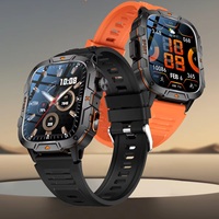 Montre connectée QX12 1,96 pouce pour sports de plein air, mode sport, lampe torche LED, suivi d'activité, plus de 100 modes sportifs, montres de sport