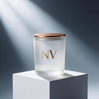 Vases à bougies en verre personnalisés de 7,44 oz, 10,65 oz et 14,20 oz avec couvercles en bois pour bougies parfumées de luxe en gros