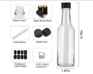 Botella vacía de vidrio transparente desechable especial, frasco vacío para salsa caliente, 8 oz, 250 ml, venta al por mayor - Product Image 4