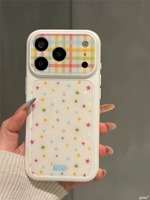 Coque de téléphone mignonne à imprimé étoile style coréen, fine et anti-chute pour iPhone 18 Pro Max, 17 Pro Max, 16, 15 Plus, 14 Pro