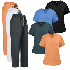 Tenues médicales pour femmes 2025 - Uniformes à col en V et jambes droites avec un tissu extensible doux, résistant aux plis et lavable - Product Image 2