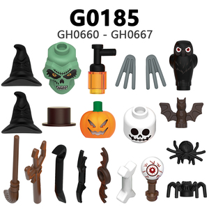 G0185 Mini Blocs de Construction Horreur à Collectionner : <span class=keywords><strong>Petit</strong></span> <span class=keywords><strong>Garçon</strong></span> Sorcière, Loup-<span class=keywords><strong>garou</strong></span>, Citrouille Rire, Zombie, Tête de Citrouille, Sorcière, Comte - Jouets Cadeaux pour Enfants - Product Image 2