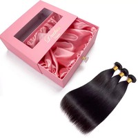 Boîtes d'emballage de luxe pour extensions de cheveux roses avec logo estampé et satin rose pour entreprises de vente en gros de produits capillaires, biodégradables