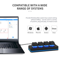 Teclado Mecánico Mini USB de 4 Teclas MK424G con Cable 2.4G, Teclado de Goma para Juegos con Programación de Macros, Certificado RoHS CE