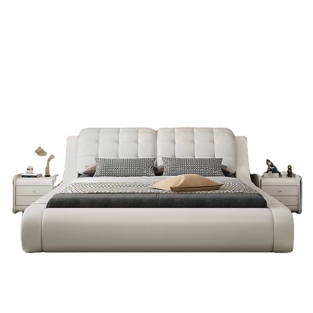 Master Bedroom 1.8m Double Bed Modern Simple Multi-functional Storage Marital Bed European Hotel Furniture