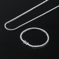 Bracelet Tennis en Argent Sterling 925 pour Femme, Or Rose, Moissanite Taille Complète 2/3/4/5mm, Testeur de Vérité Inclus, Idéal pour le Dropshipping